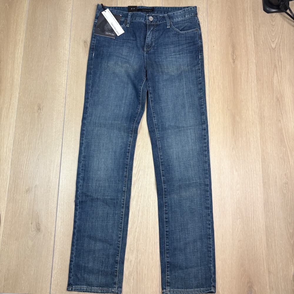 Calvin Klein Jeans Womens Skinny Leg Slim Fit Denim Medium Wash Jeans 10x33 NWT